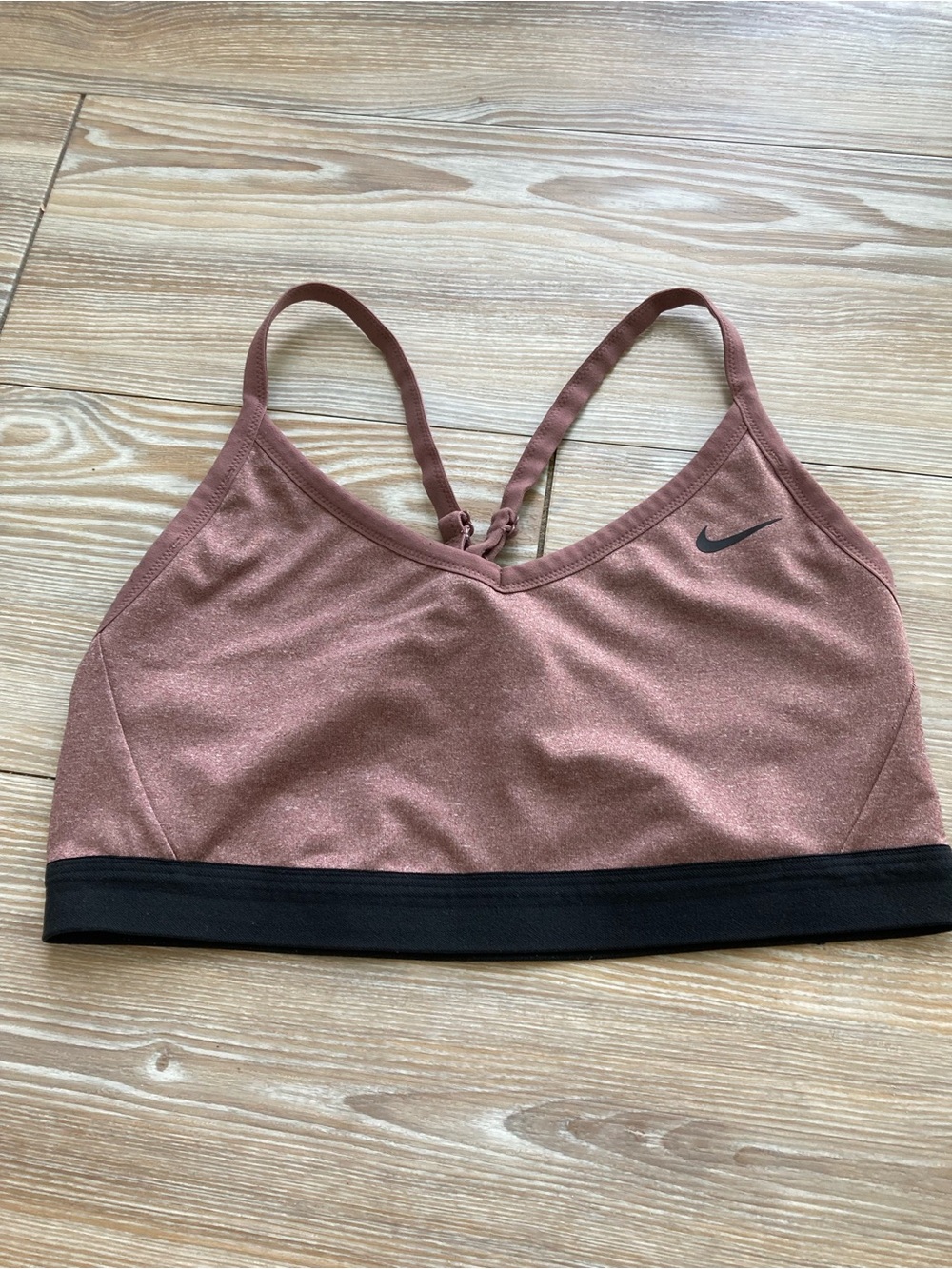 Nike Heather Mauve With Black Band Sports Bra Size M/L